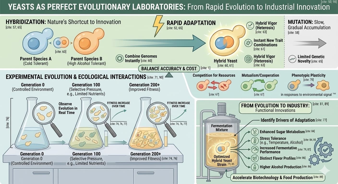 The Power of Hybrid Yeasts: Evolution, Competition, and Fermentation