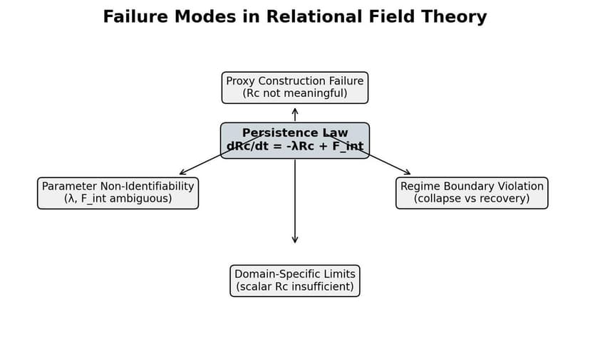 Failure Modes and Testability in Relational Field Theory