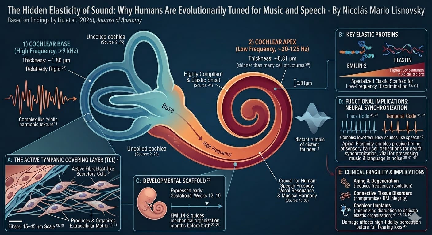 The Hidden Elasticity of Sound: Why Humans Are Evolutionarily Tuned for Music and Speech